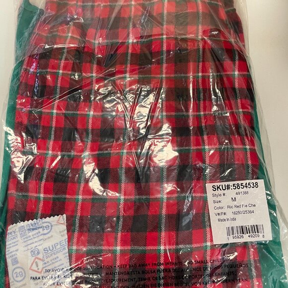 Lands' End Women's Pajama Set Knit Long Sleeve T-Shirt and Flannel Pants, NWT - Picture 2 of 3